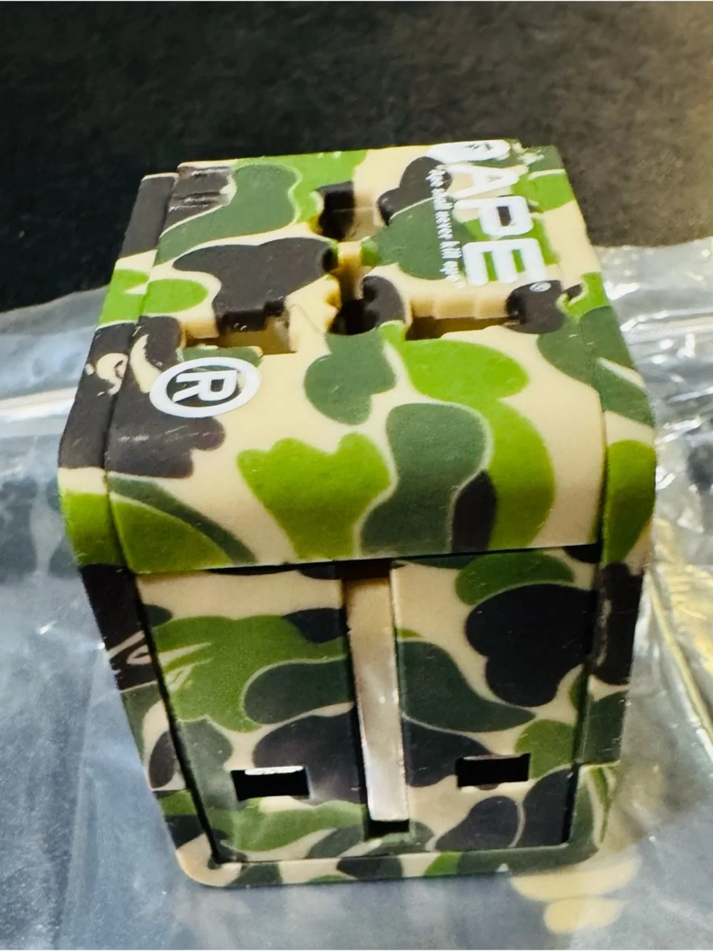 A BATHING APE Camouflage USB Travel Adapter - Green Camo
